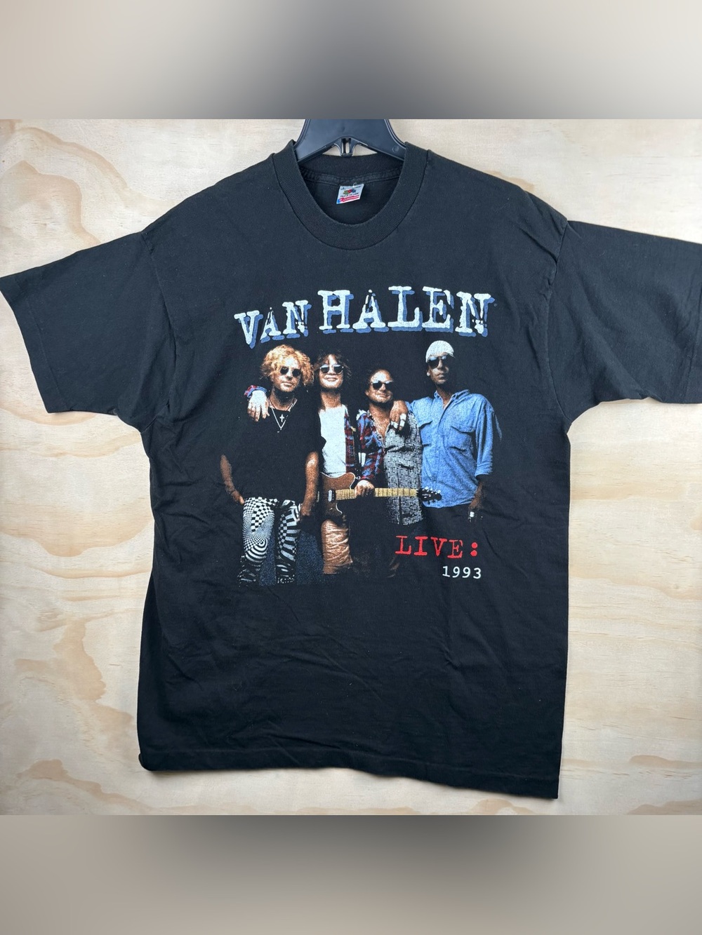 Vintage Van Halen 1993 Live World Tour Concert T-Shirt Large Concert Tee Black
